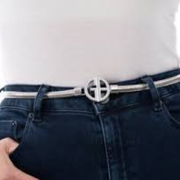 NWT Giani Bernini Women's Embellished Stretch Metal Belt - Picture 3 of 3